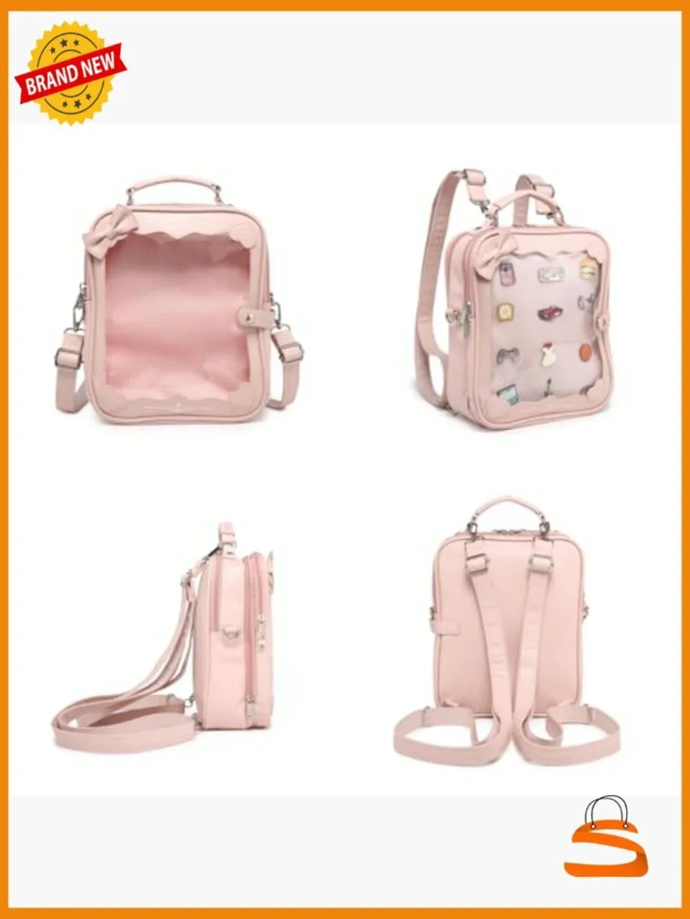 Ita Bag Backpack Crossbody Purse Kawaii Anime Pin Display for Kpop Fan